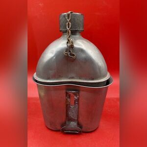 Vintage WW2 1944 Canteen With Cup Belt Holder Military 24 Oz SM Co